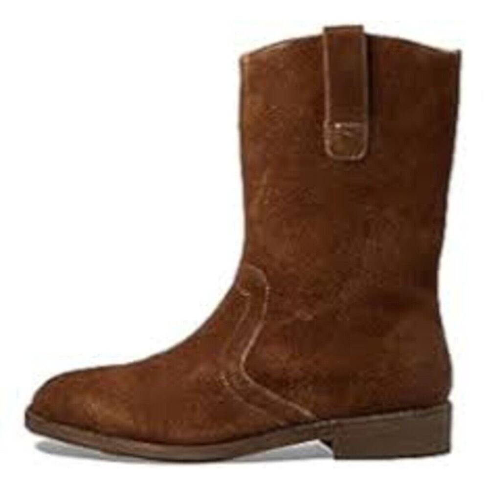 Free People Easton Equestrian Women's Brown 39.5 Saddle Suede Ankle Boots S60